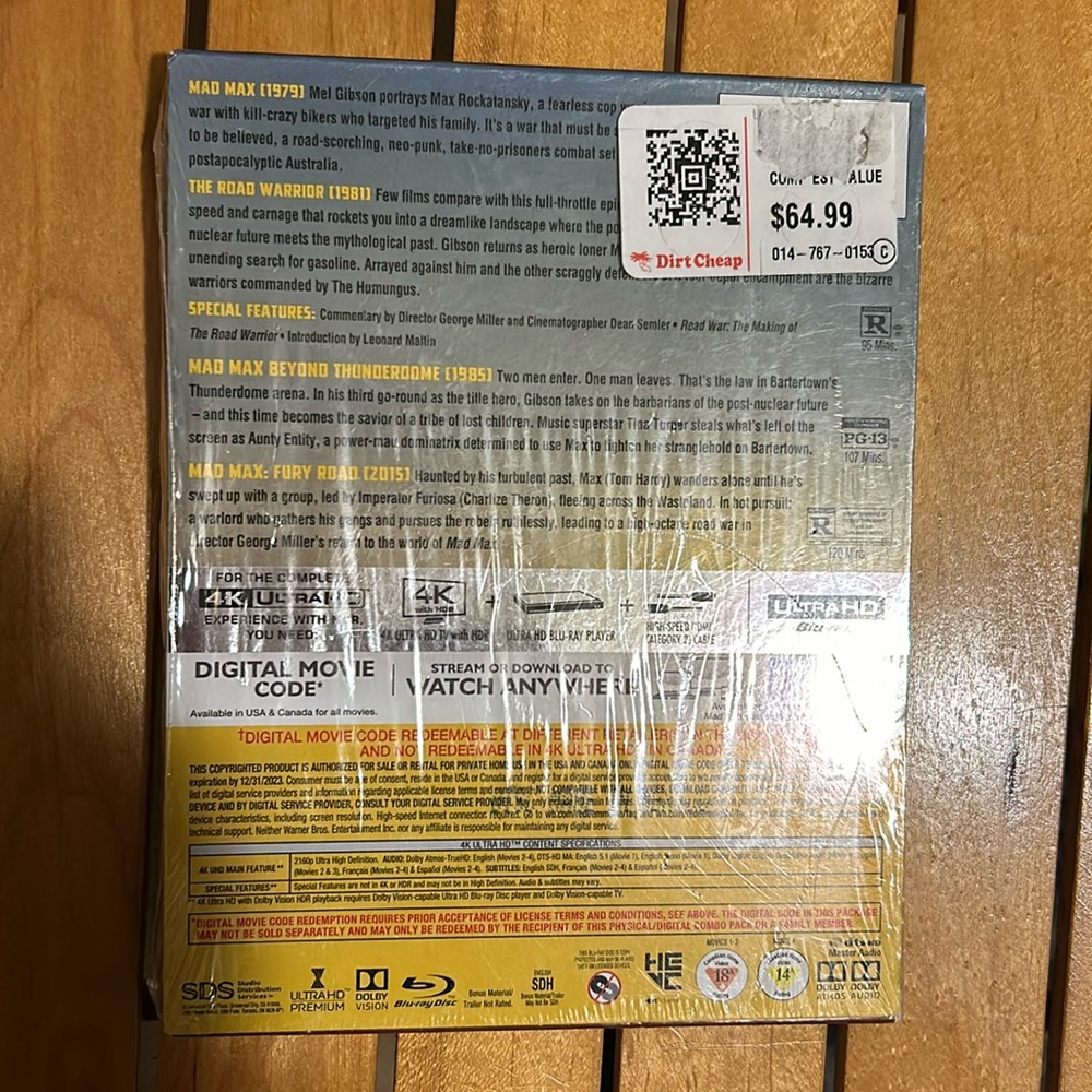 COPY - Mad Max Anthology 4K ultra HD + digital code